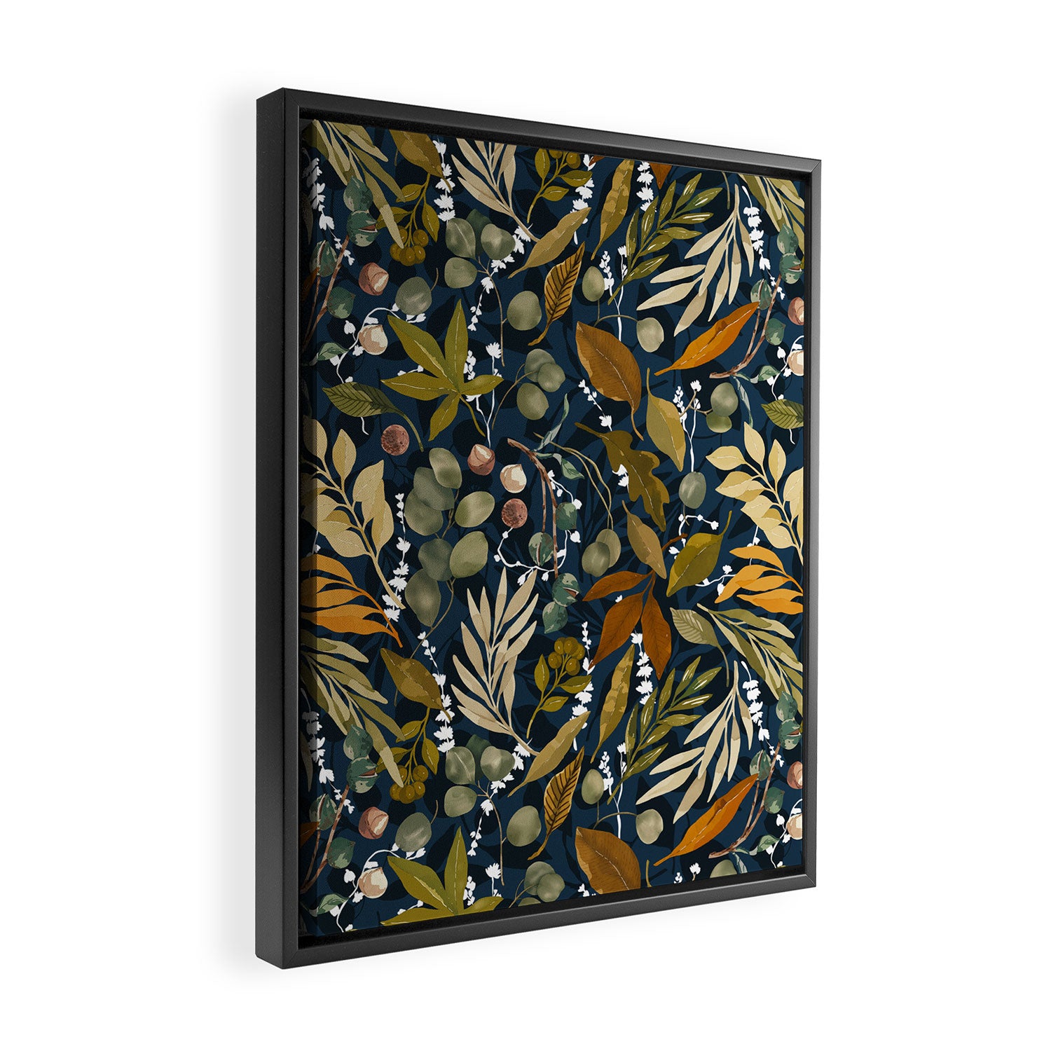 Fall leafy nature dark A Framed Canvas Print Gallery Image 2
