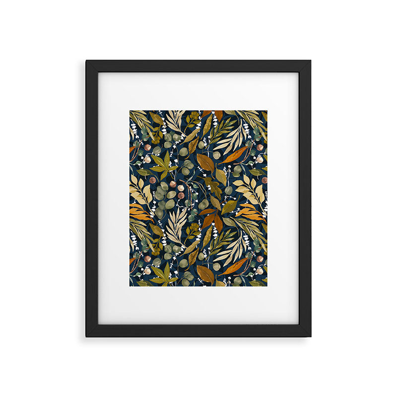 Fall leafy nature dark A Framed Art Print Gallery Image 6