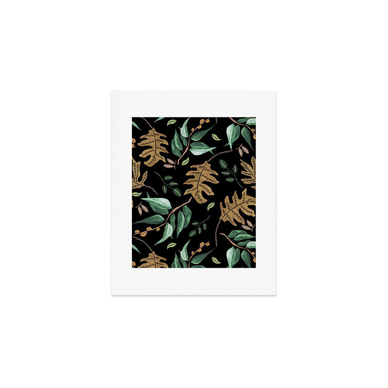 Fall of fall leaves dark Art Print Gallery Image 1
