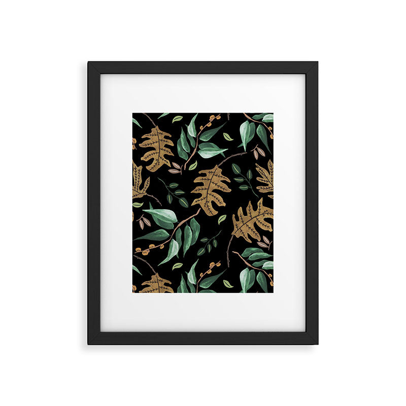 Fall of fall leaves dark Framed Art Print Gallery Image 6