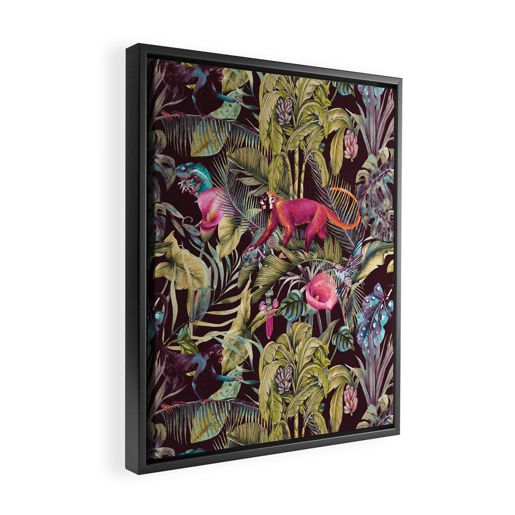 Fantasy in the nocturnal tropical jungle Framed Canvas Print Gallery Image 2