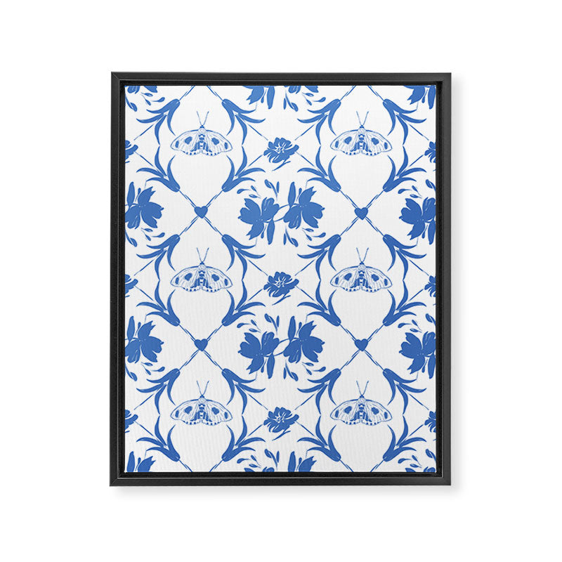 Floral Pleasure blue B Framed Canvas Print Gallery Image 8