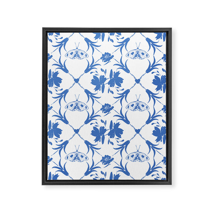 Floral Pleasure blue B Framed Canvas Print Gallery Image 1