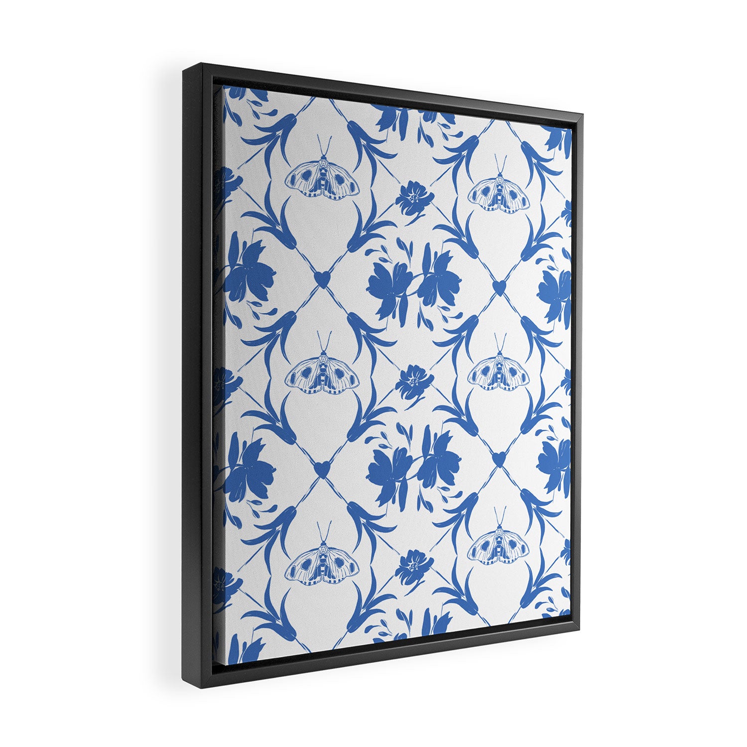 Floral Pleasure blue B Framed Canvas Print Gallery Image 2