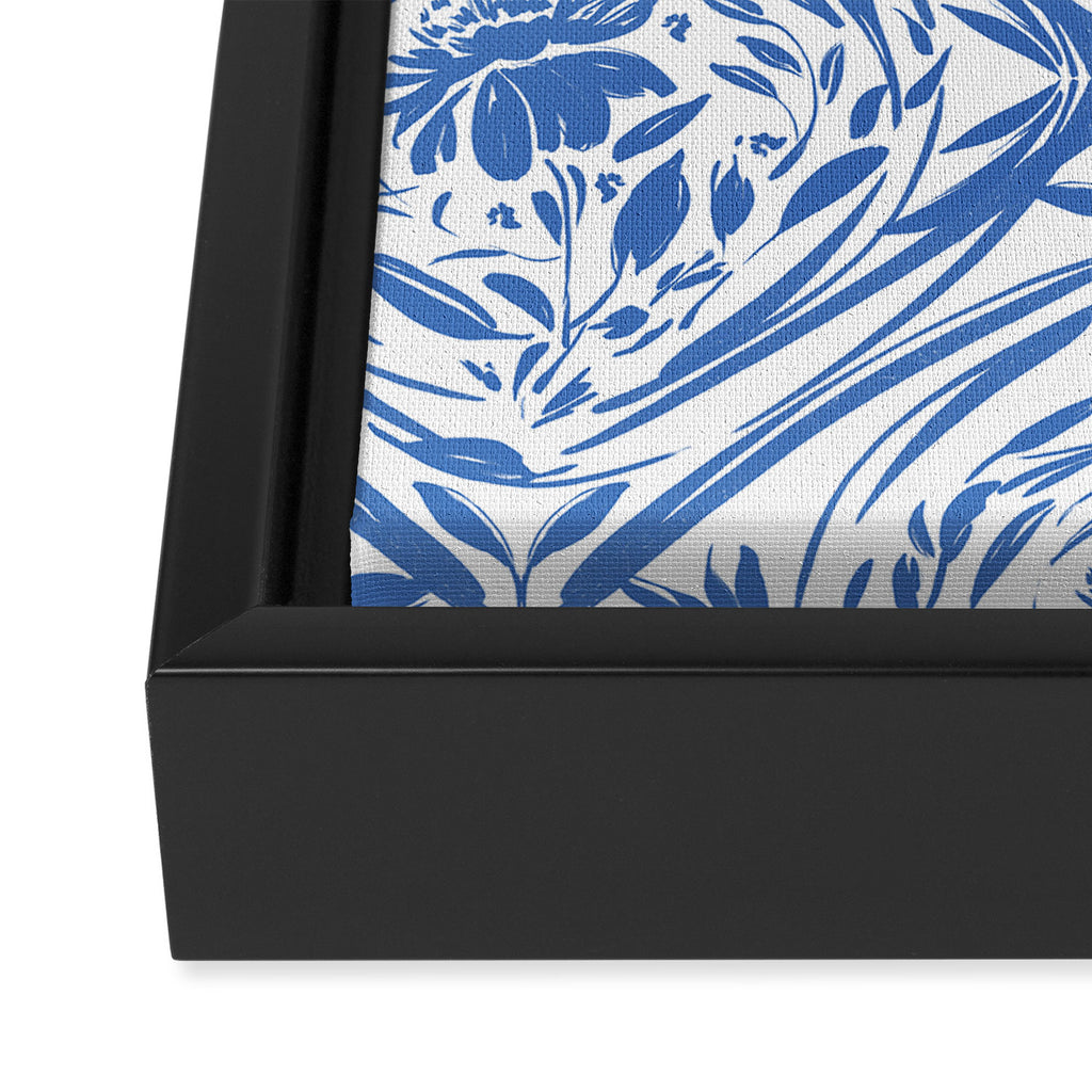 Floral pleasure pattern BW Framed Canvas Print Gallery Image 3