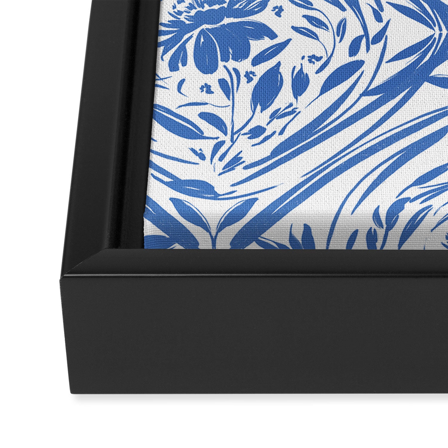 Floral pleasure pattern BW Framed Canvas Print Gallery Image 3