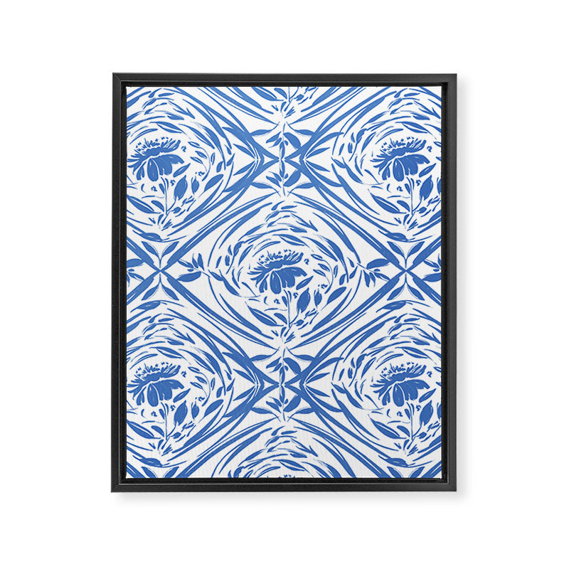 Floral pleasure pattern BW Framed Canvas Print Gallery Image 8