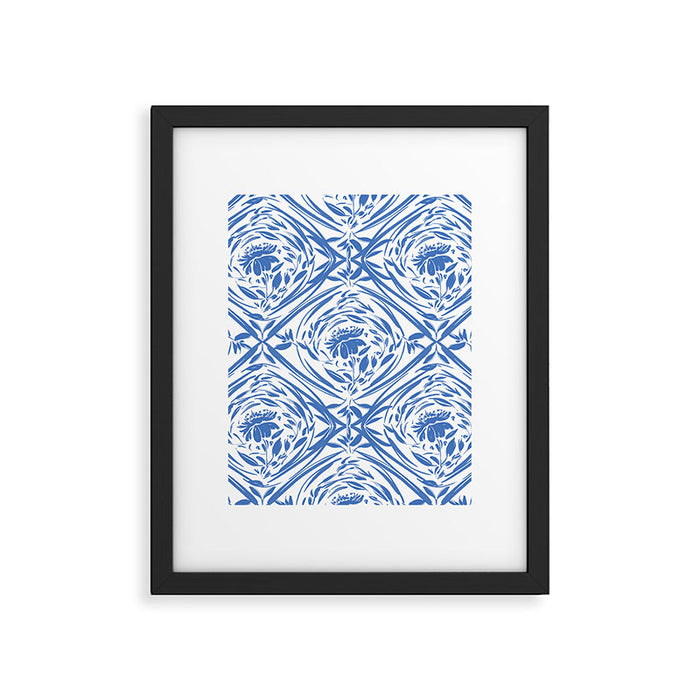 Floral pleasure pattern BW Framed Art Print Gallery Image 1