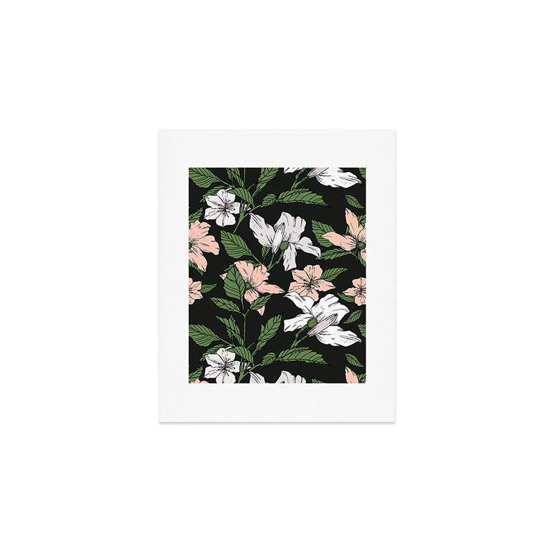 Flowers in the tropical night Art Print Gallery Image 1