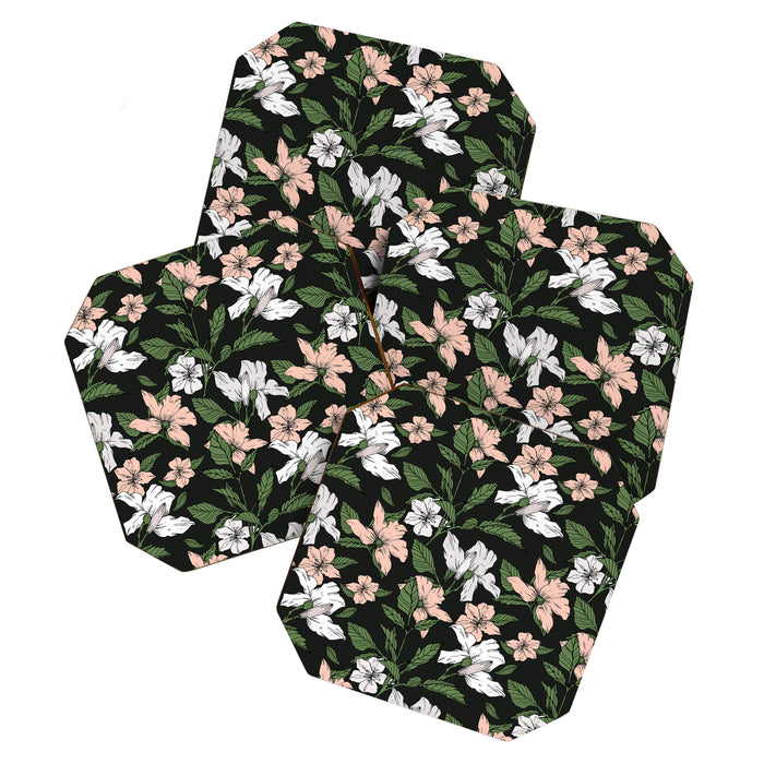 Flowers in the tropical night Coaster Gallery Image 1