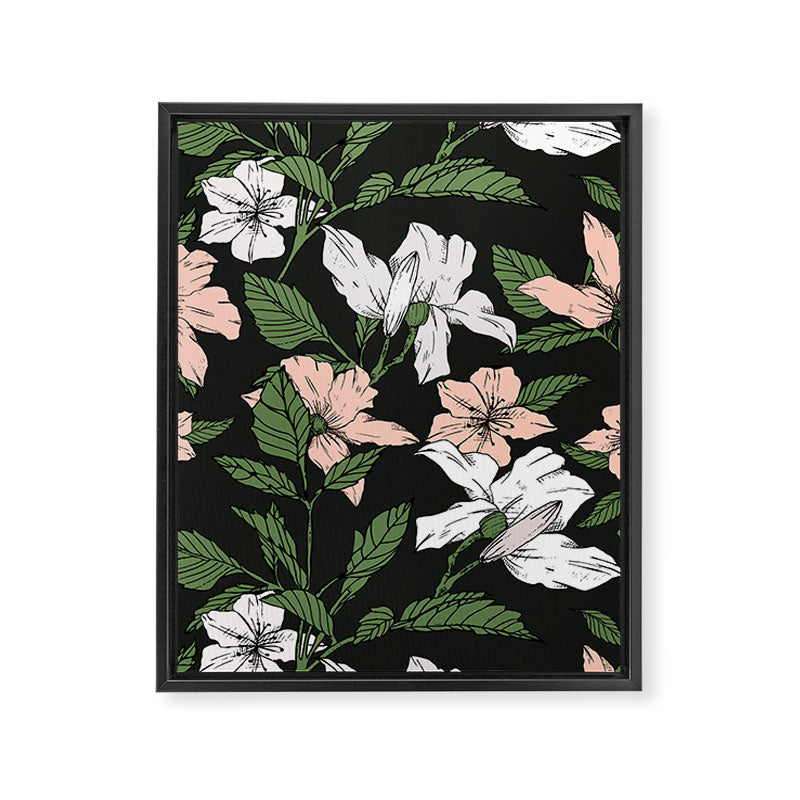 Flowers in the tropical night Framed Canvas Print Gallery Image 8
