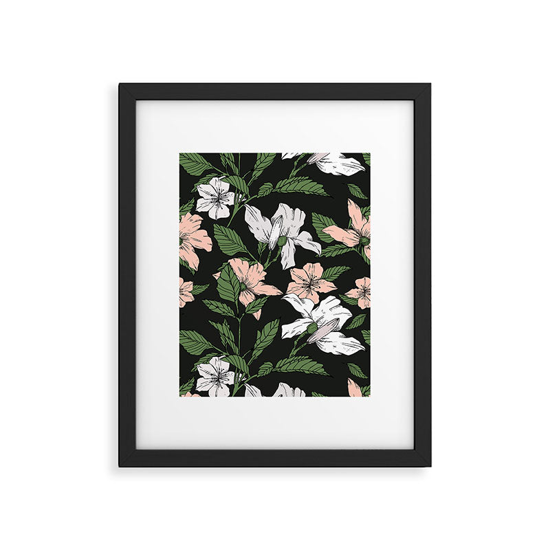 Flowers in the tropical night Framed Art Print Gallery Image 6