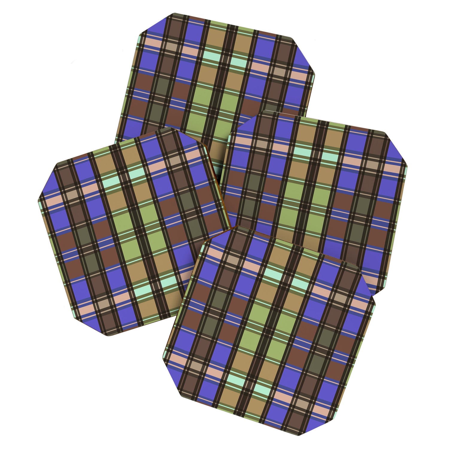 Fusion Colorful Toned Grids Coaster Gallery Image 1