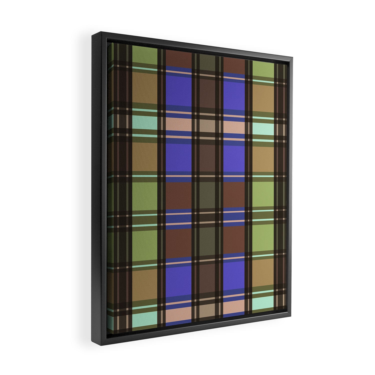 Fusion Colorful Toned Grids Framed Canvas Print Gallery Image 2