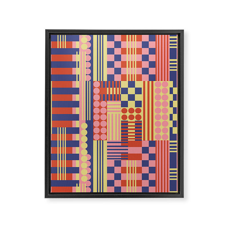 Geometric Composition Colorful Framed Canvas Print Gallery Image 8