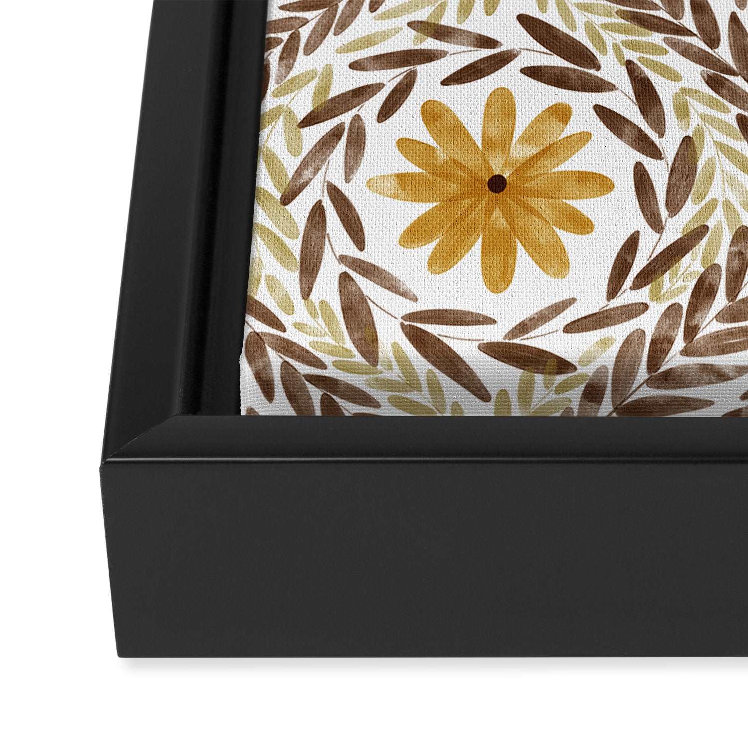 Golden Daisy Swirl Framed Canvas Print Gallery Image 3