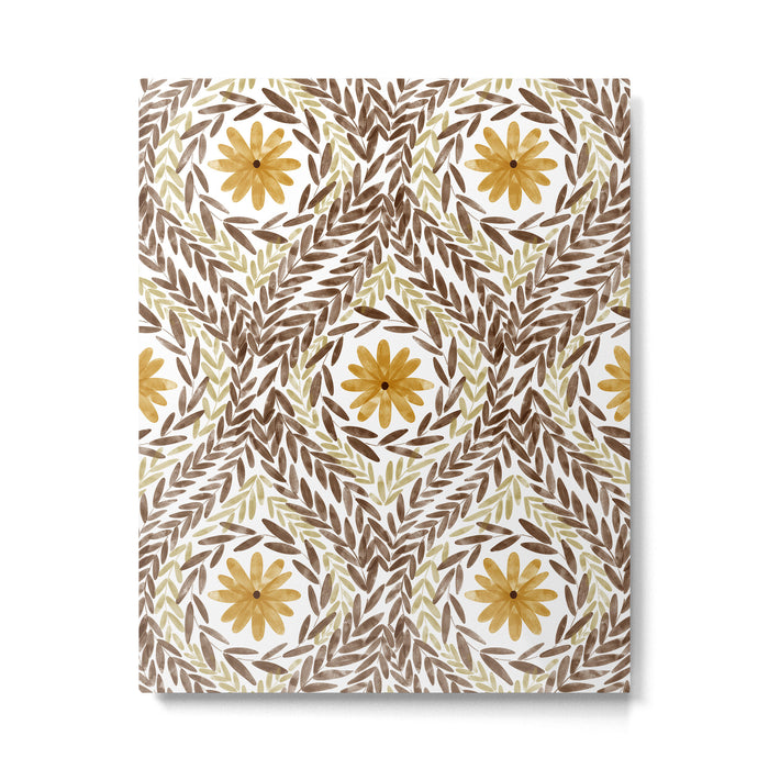 Golden Daisy Swirl Metal Print Gallery Image 1