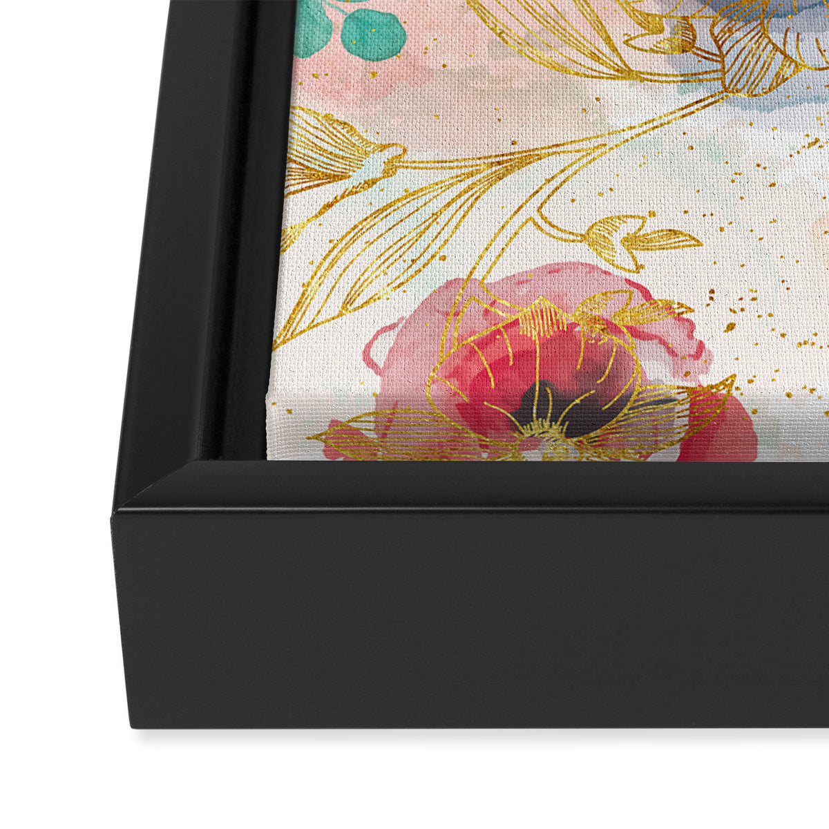 Golden flowers Framed Canvas Print Gallery Image 3