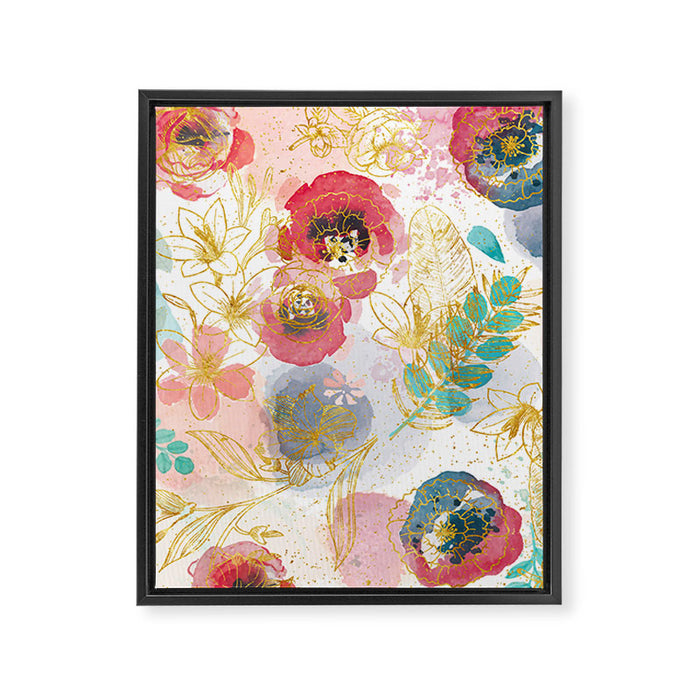 Golden flowers Framed Canvas Print Gallery Image 1