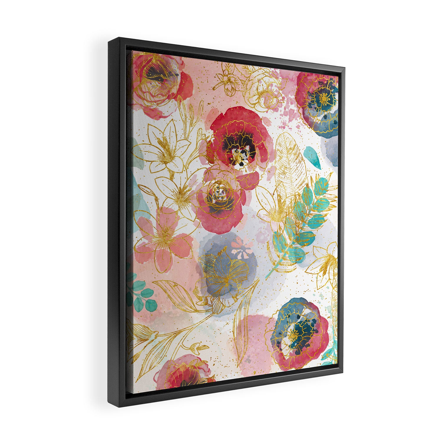 Golden flowers Framed Canvas Print Gallery Image 2
