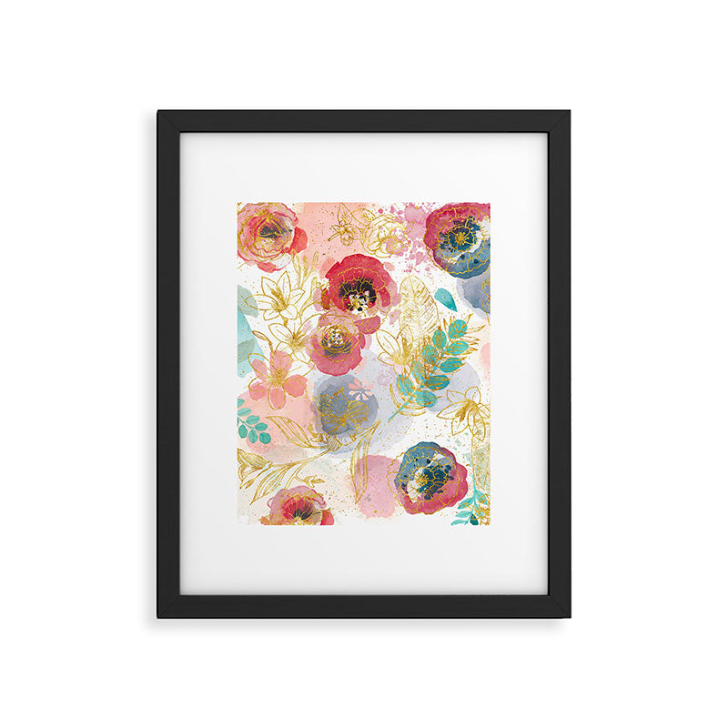 Golden flowers Framed Art Print Gallery Image 6