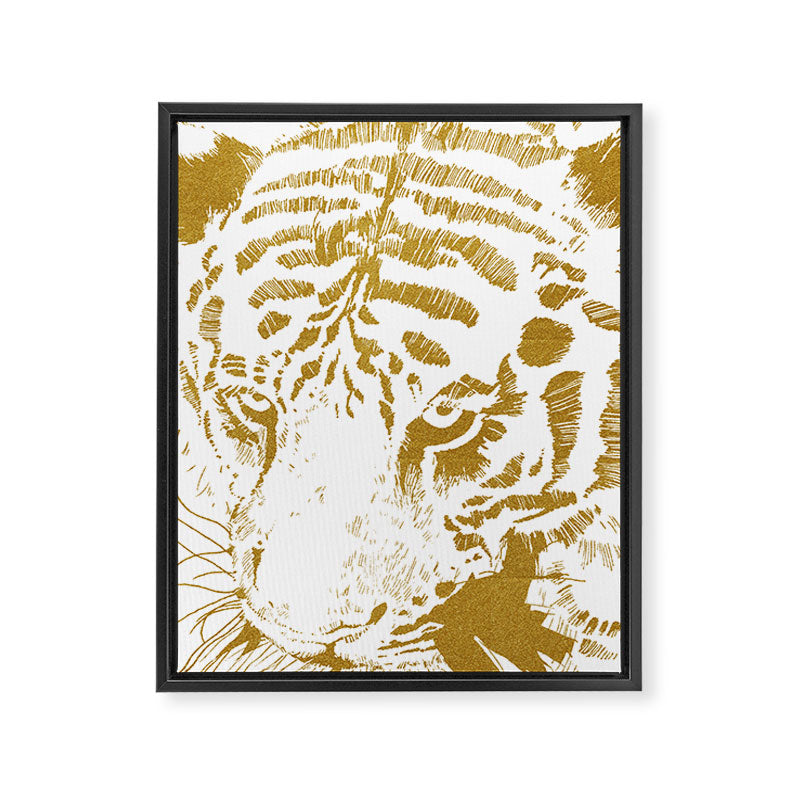 Golden tiger Framed Canvas Print Gallery Image 8