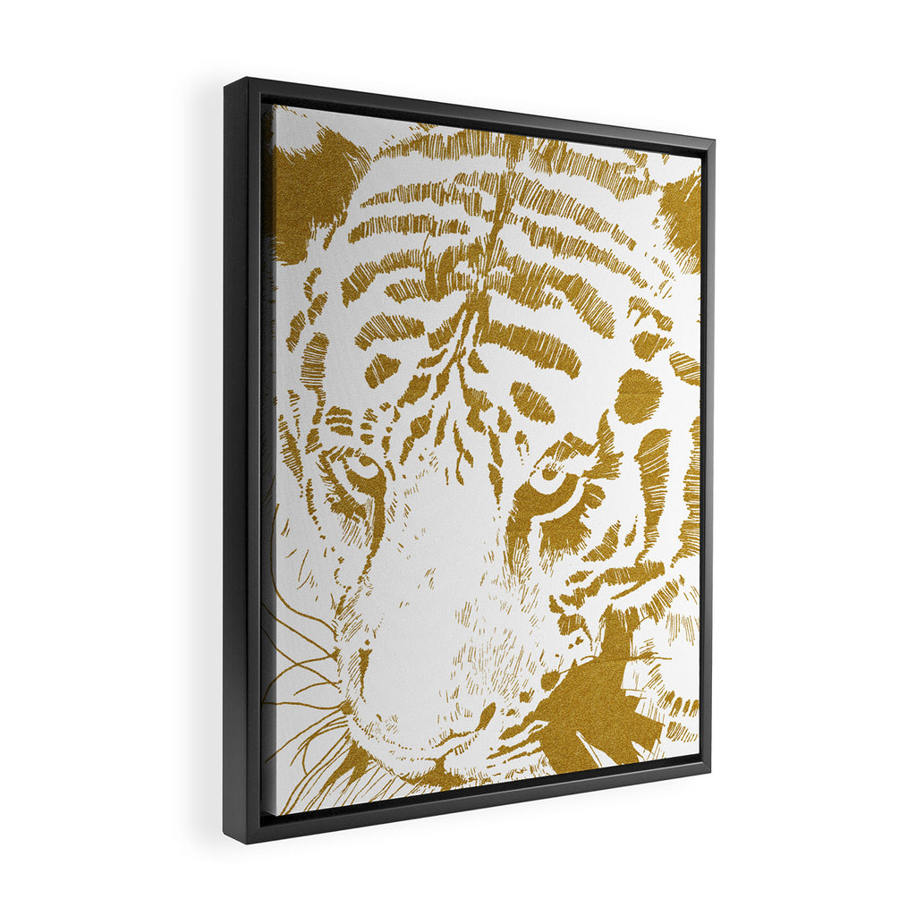 Golden tiger Framed Canvas Print Gallery Image 2
