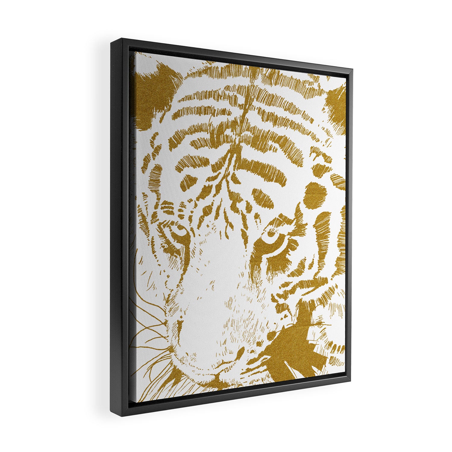 Golden tiger Framed Canvas Print Gallery Image 2