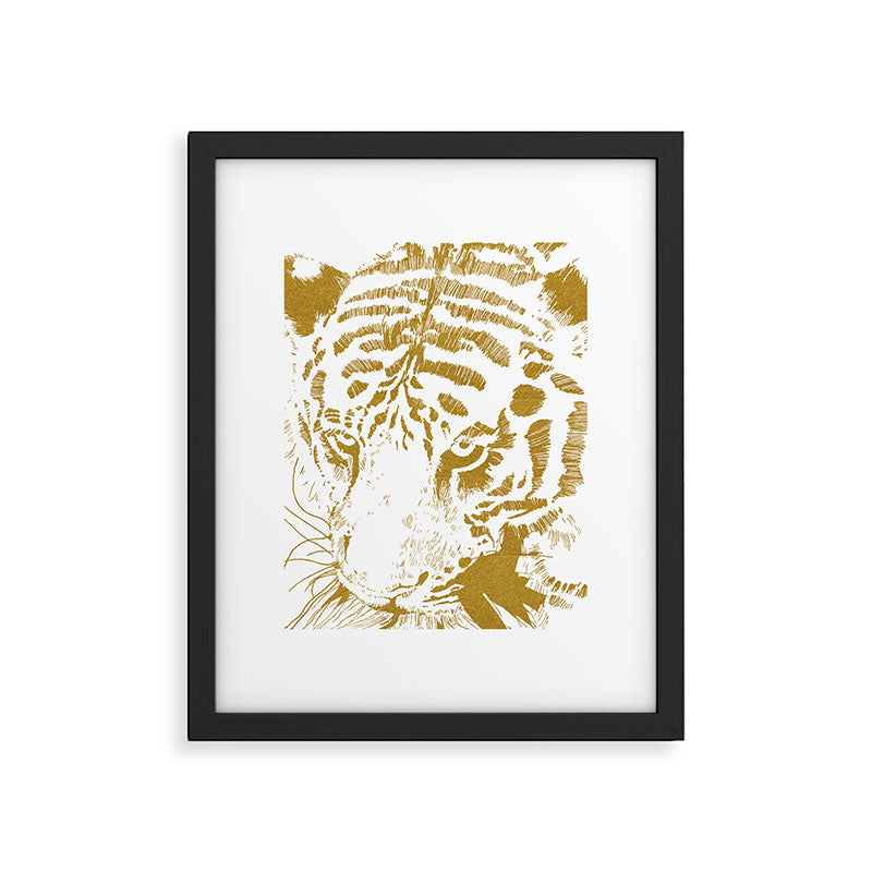 Golden tiger Framed Art Print Gallery Image 6