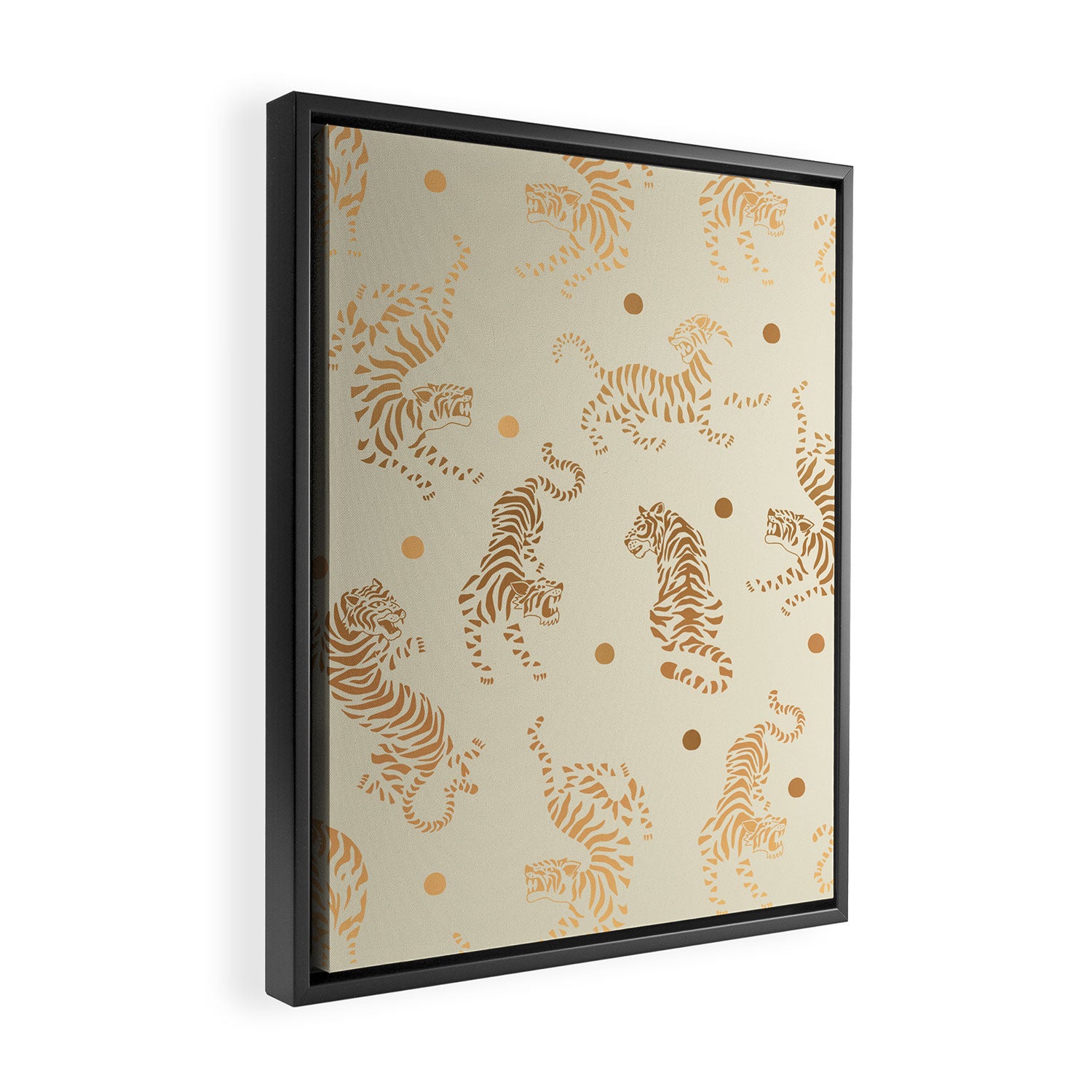 Golden Tigers III Framed Canvas Print Gallery Image 2