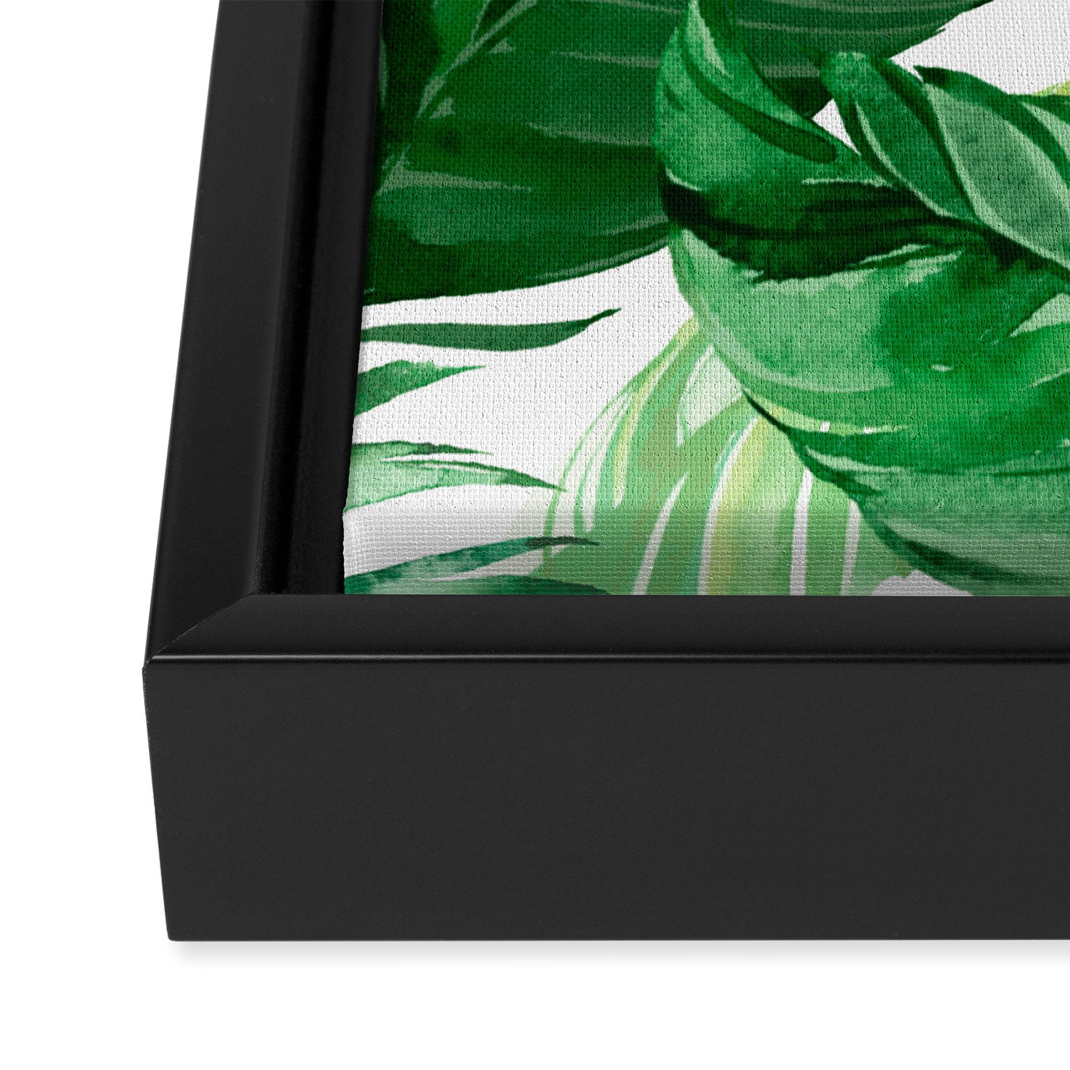 Green leaf watercolor pattern Framed Canvas Print Gallery Image 3