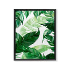 Green leaf watercolor pattern Framed Canvas Print Gallery Image 8