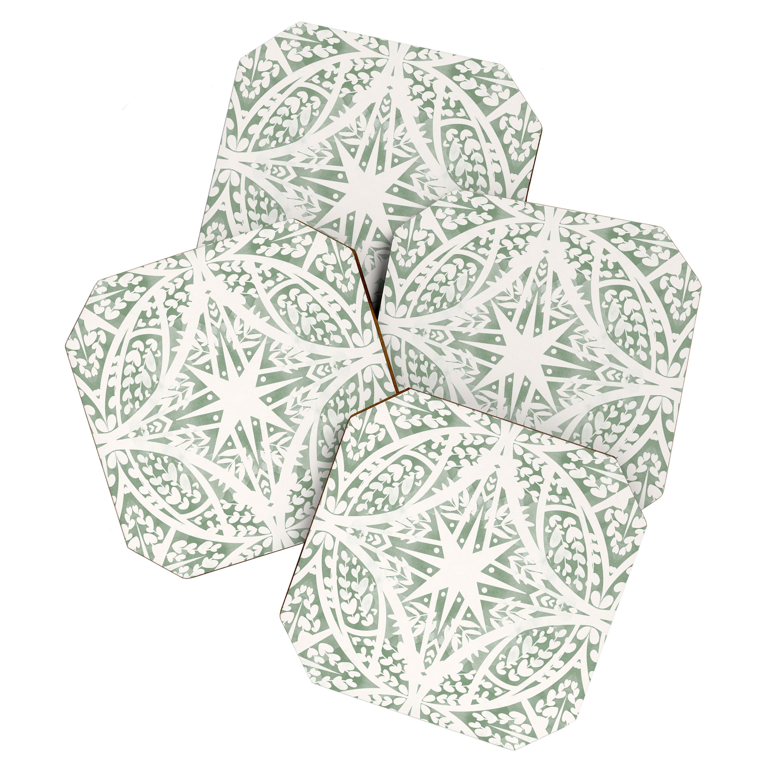 Green Nature Fantasy Tiles B Coaster Gallery Image 1