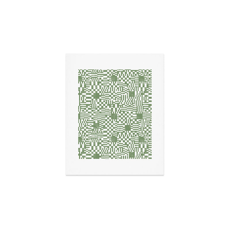 Green Op Art Vibes Art Print Gallery Image 1