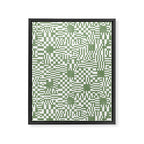 Green Op Art Vibes Framed Canvas Print Gallery Image 8