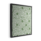 Green Op Art Vibes Framed Canvas Print Gallery Image 2