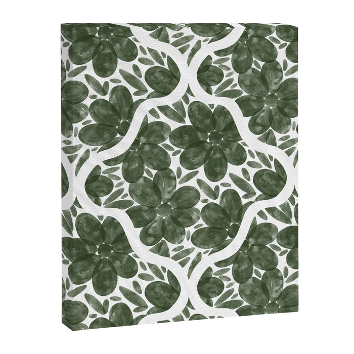 Green Petals Oasis Motif Canvas Print Gallery Image 1