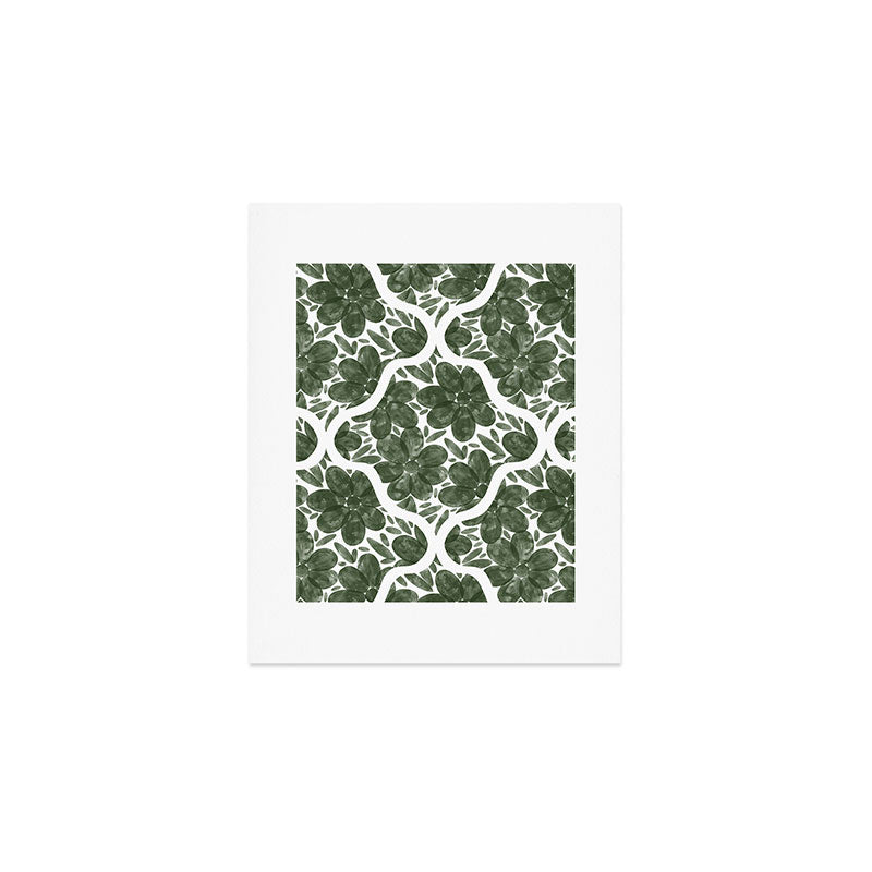 Green Petals Oasis Motif Art Print Gallery Image 1