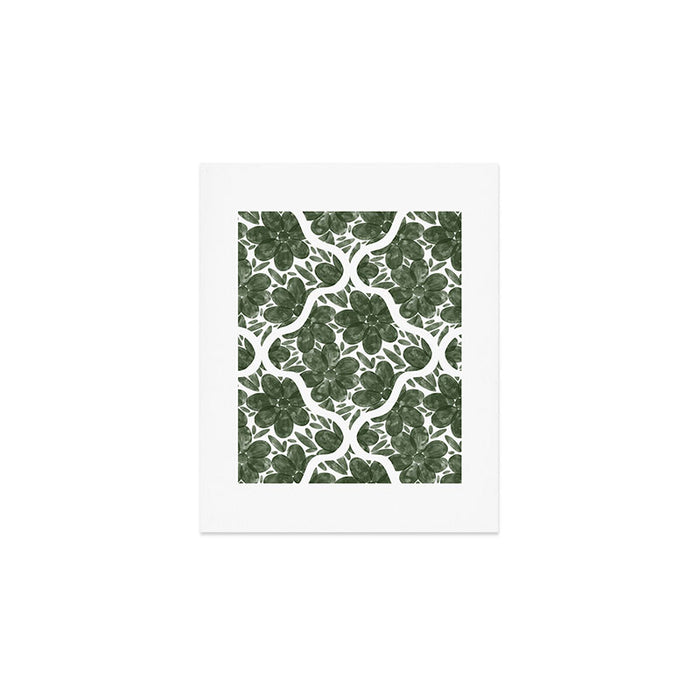 Green Petals Oasis Motif Art Print Gallery Image 1