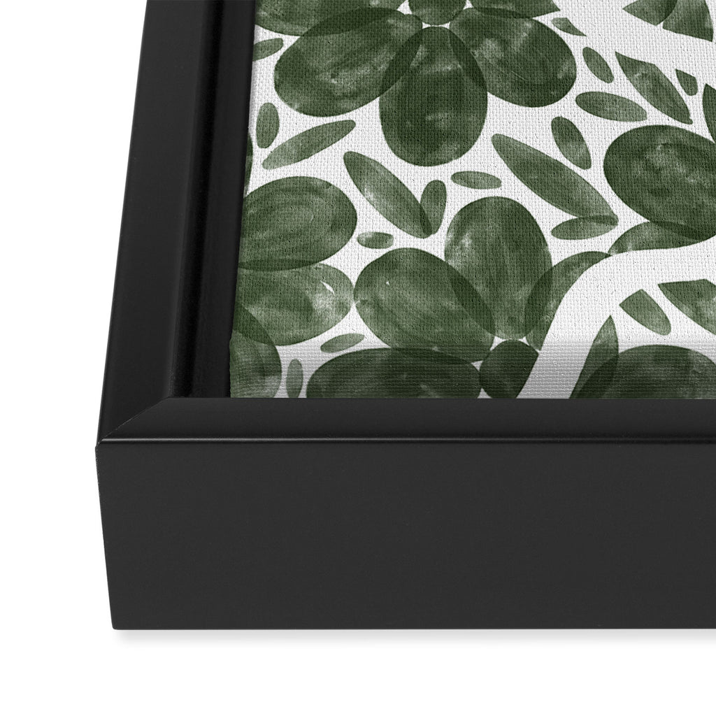 Green Petals Oasis Motif Framed Canvas Print Gallery Image 3