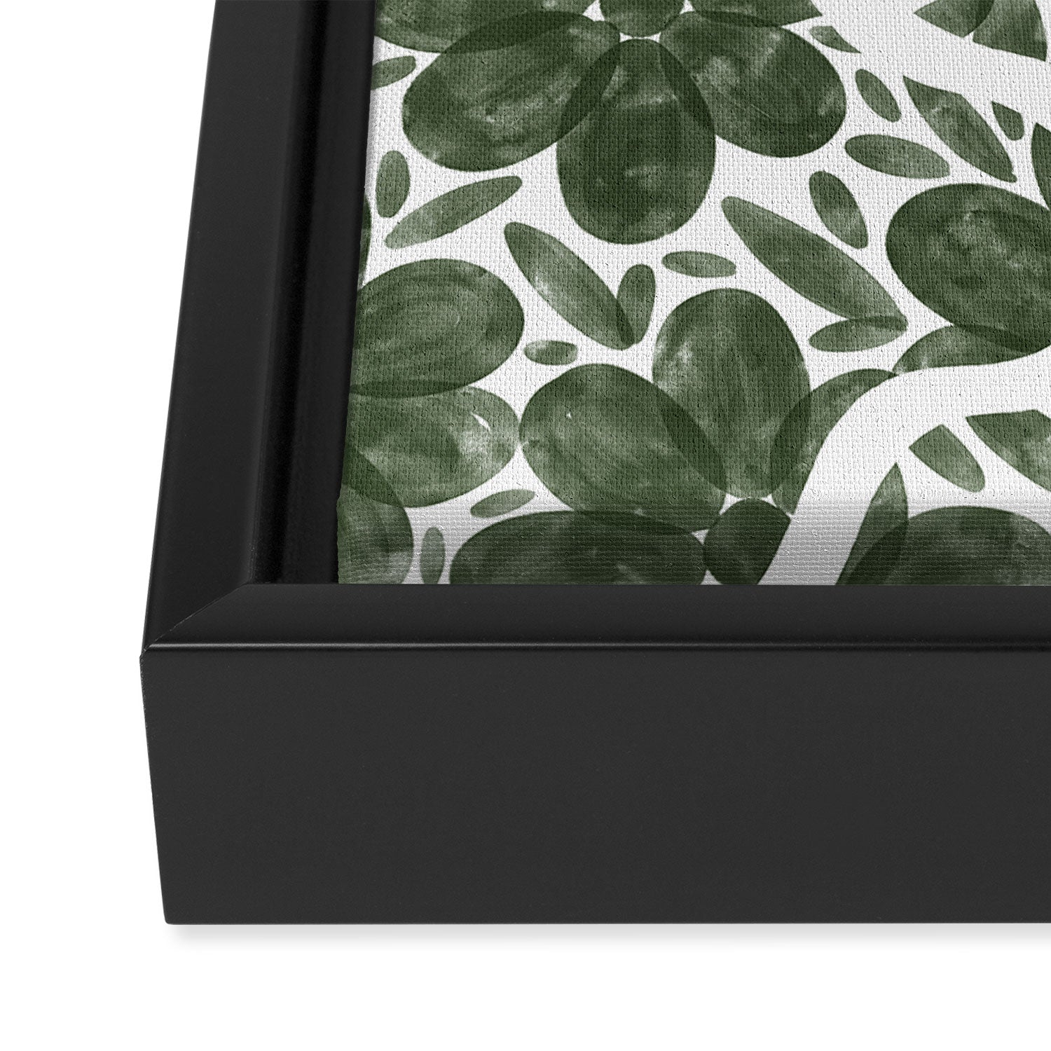Green Petals Oasis Motif Framed Canvas Print Gallery Image 3