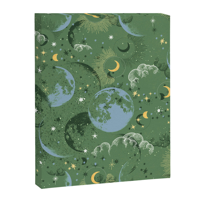 Greenish starry lunar sky Canvas Print Gallery Image 1