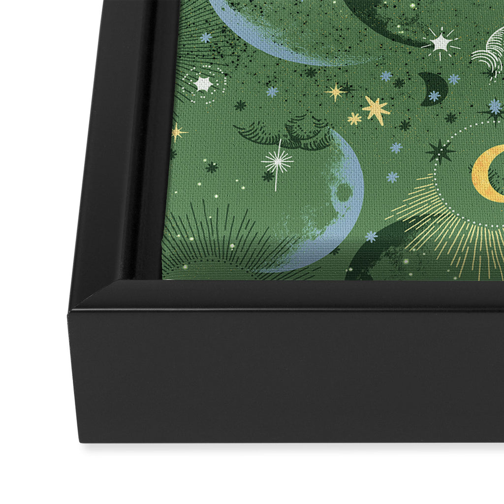 Greenish starry lunar sky Framed Canvas Print Gallery Image 3
