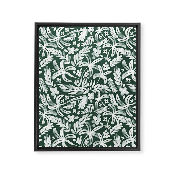 Greenish Tropical Palm Breeze Framed Canvas Print Gallery Image 1