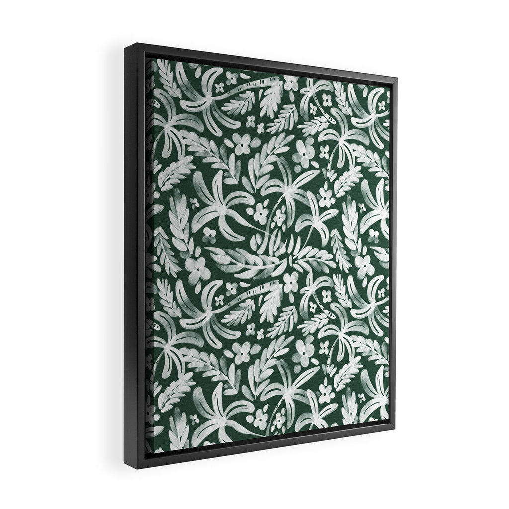 Greenish Tropical Palm Breeze Framed Canvas Print Gallery Image 2