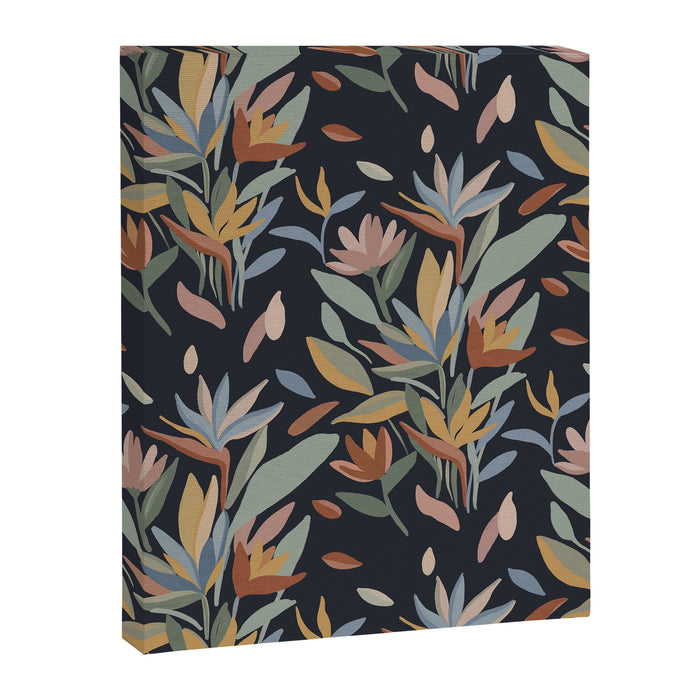Hand Painted Floral Garden Night Canvas Print Gallery Image 1