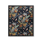 Hand Painted Floral Garden Night Framed Canvas Print Gallery Image 8
