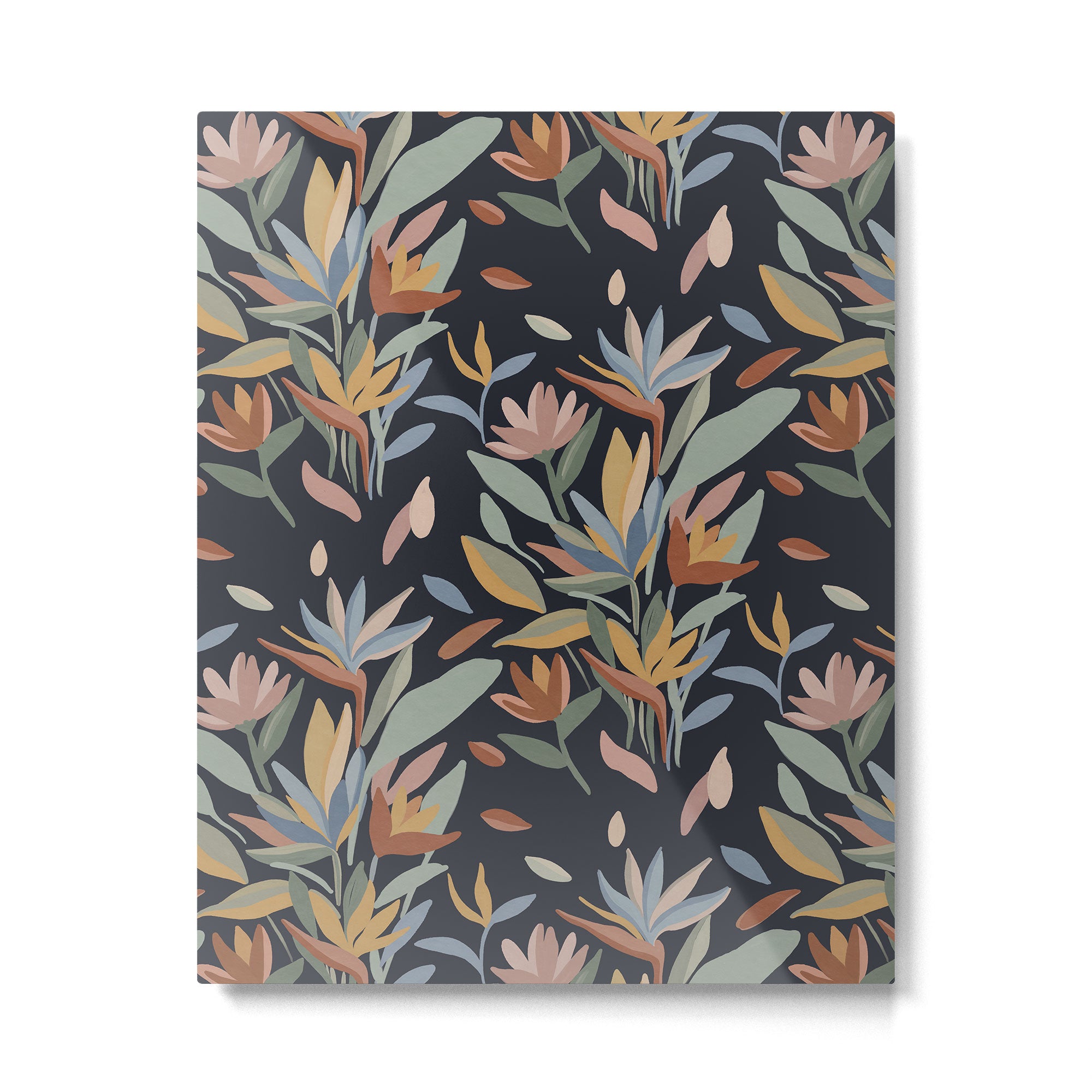 Hand Painted Floral Garden Night Metal Print Gallery Image 6