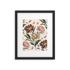 Hand Painted Peony Florals Framed Art Print Gallery Image 5