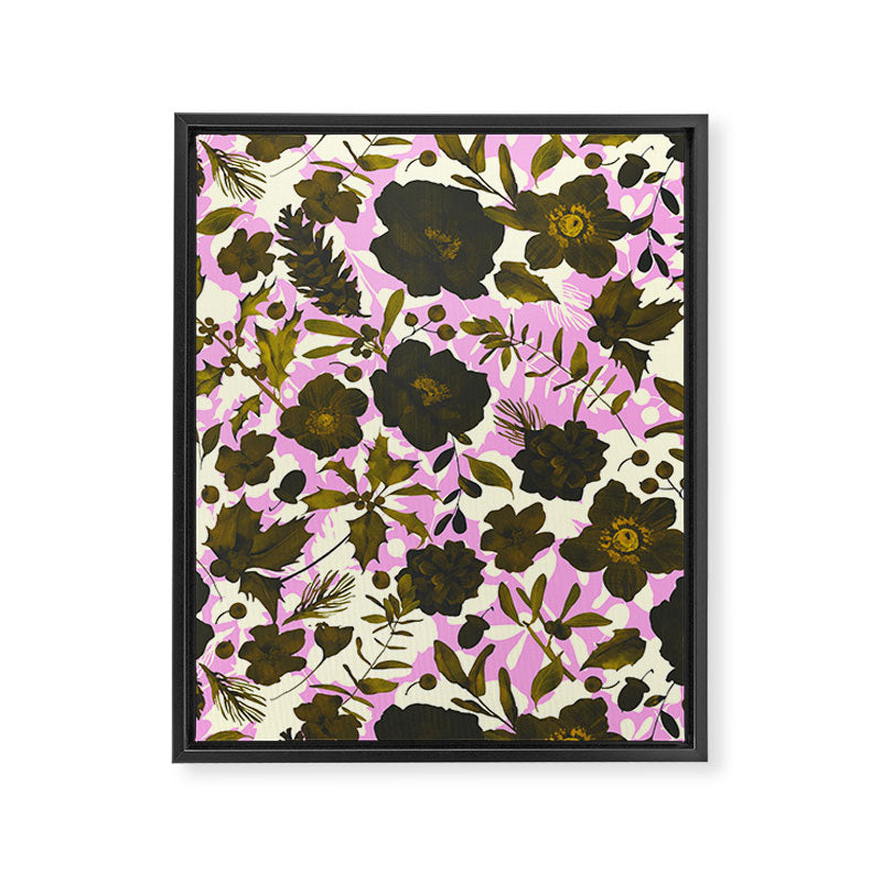 Illuminated garden silhouette Framed Canvas Print Gallery Image 8
